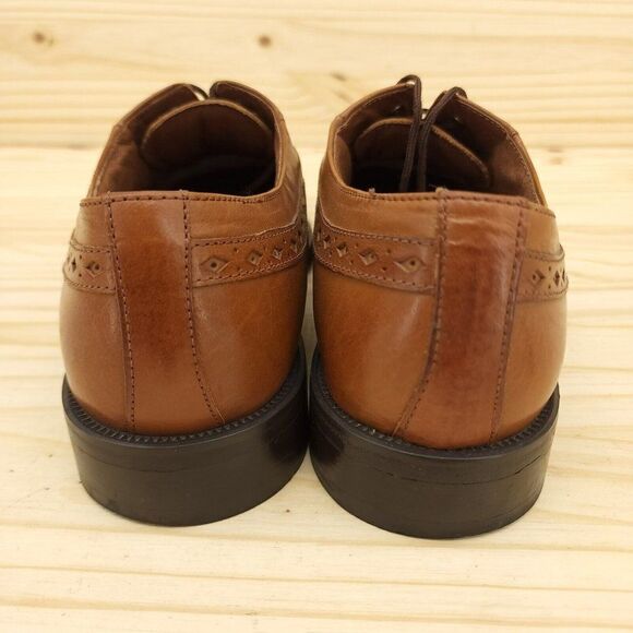 Fratelli Mens Oxfords Sz 9.5 M Brown Leather Y2K Square Toe Dress Shoes - Picture 4 of 9